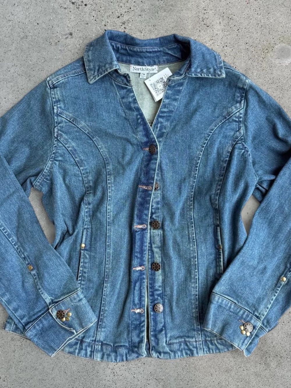 2000s denim button up jacket